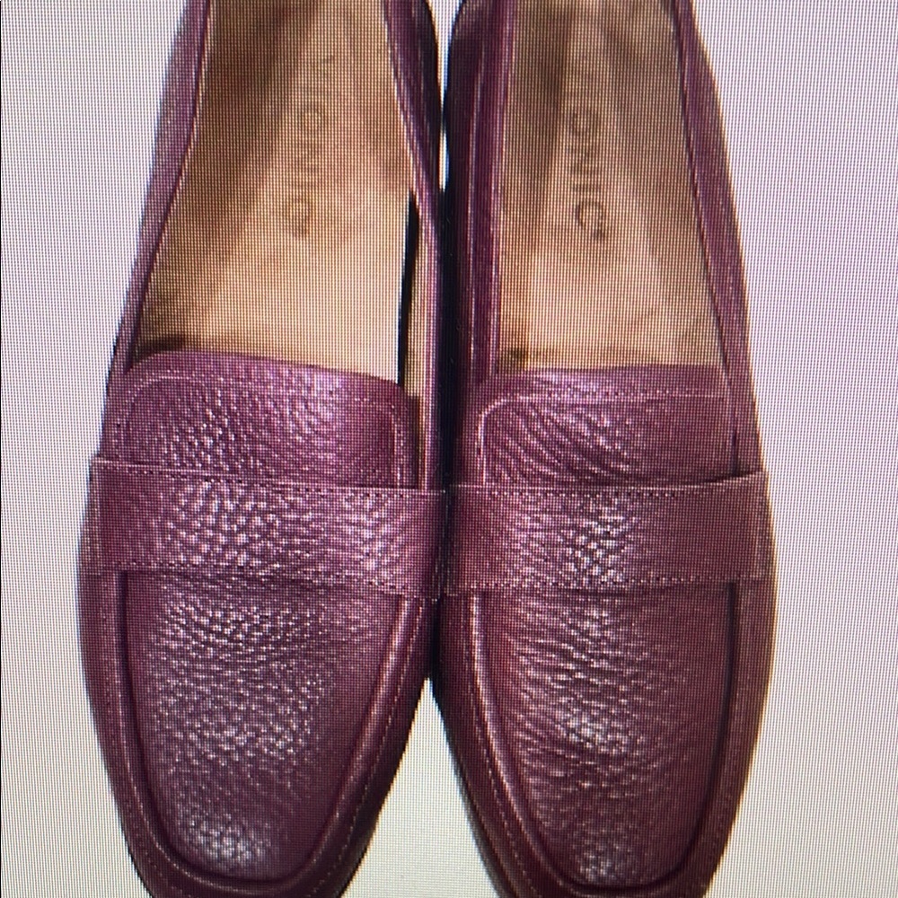 Purple Leather Loafers